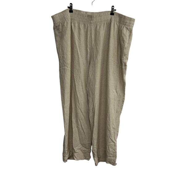 Effortless linen wide leg pants Old Navy neutral beige summer staple XXL - Picture 1 of 8